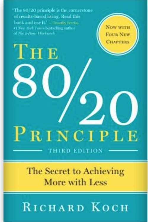 The 80 20 Principle Book: This book goes over the Pareto principle more in details.