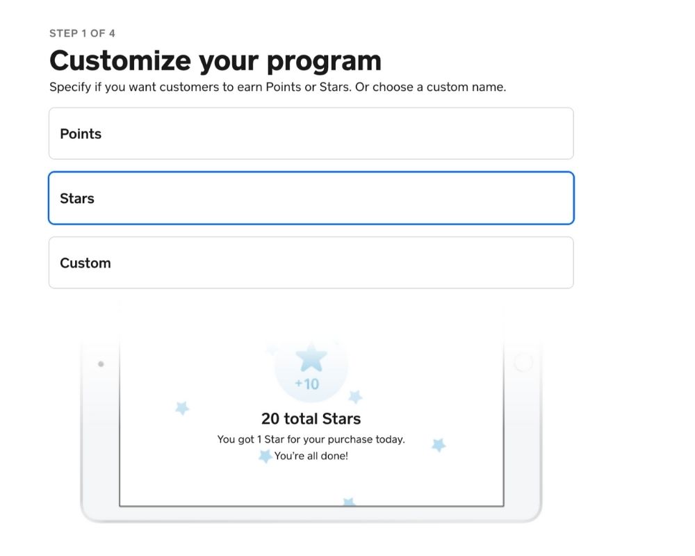 Square ecommerce review: Square has a neat loyalty program for your customers, with a 40% return rate.