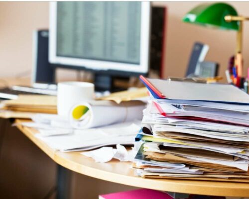 How to be productive in the office: Having a messy desk can slow you down sometimes, and shows you’re not that productive.