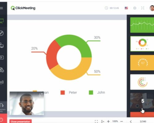 ClickMeeting for video conferencing: ClickMeeting comes with nice presentation designs, making it less distracting.
