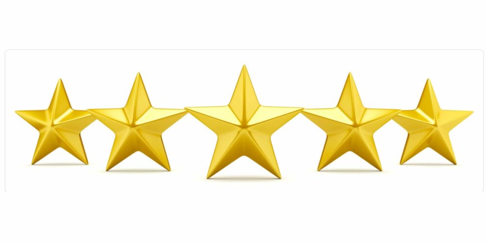 Five star ratings score: This picture is the rating score for product reviews.