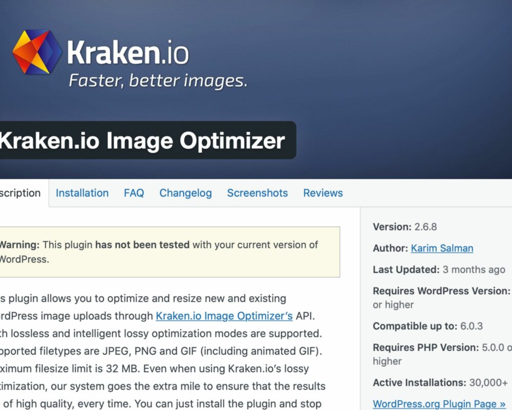 How long does it take to set up a WordPress website? The Kraken image optimizer is a great plugin to compress images on your website.