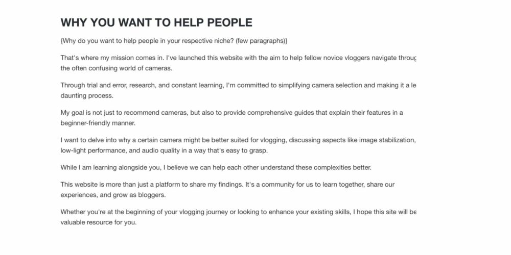 Is writing a blog page hard to learn for beginners? It's good to explain why you want to help others.